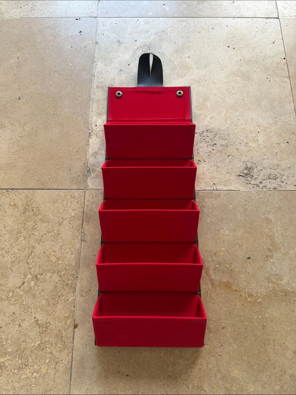Red Hanging Multi-Tier Organizer with Loop